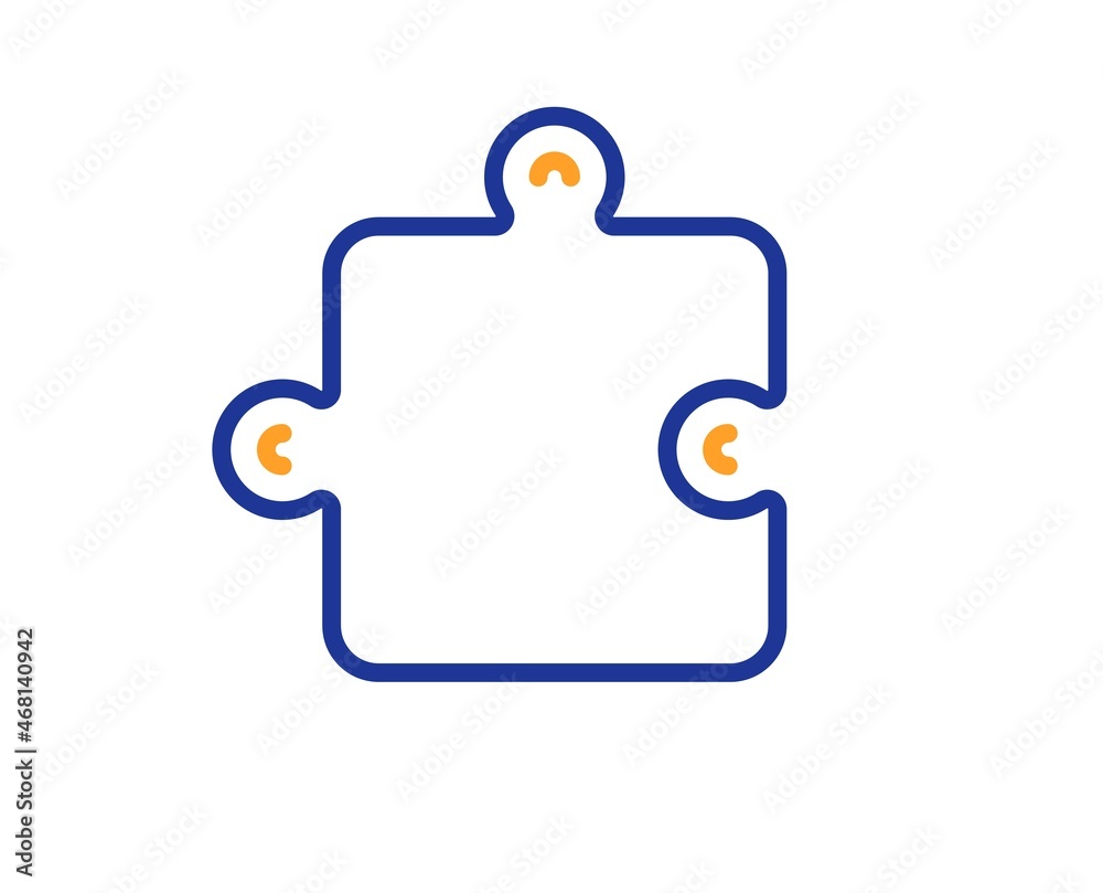 Puzzle piece line icon. Jigsaw game shape sign. Business strategy element. Colorful thin line outline concept. Linear style puzzle icon. Editable stroke. Vector Puzzle piece line icon. Jigsaw game shape sign. Business strategy element. Colorful thin line outline concept. Linear style puzzle icon. Editable stroke. Vector
