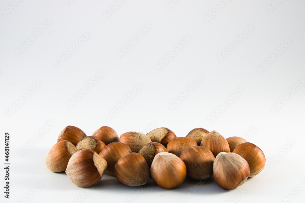 hazelnuts isolated on white