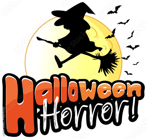 Halloween Horror banner with witch silhouette