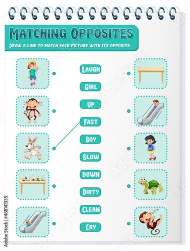 Matching words to pictures worksheet template