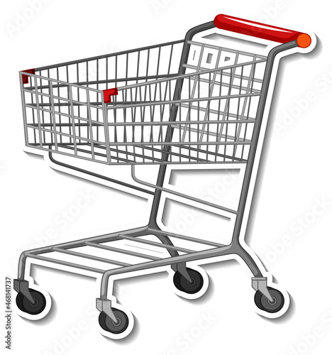 Shopping trolley on white background