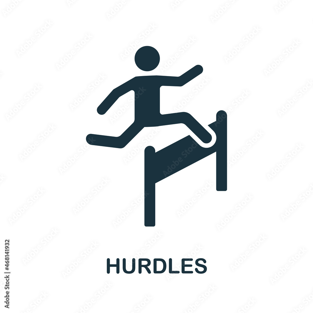 Hurdles icon. Monochrome sign from digital transformation collection. Creative Hurdles icon illustration for web design, infographics and more
