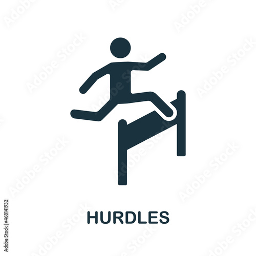 Hurdles icon. Monochrome sign from digital transformation collection. Creative Hurdles icon illustration for web design, infographics and more