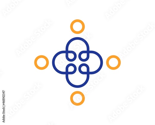 Inclusion line icon. Equity culture sign. Gender diversity symbol. Colorful thin line outline concept. Linear style inclusion icon. Editable stroke. Vector