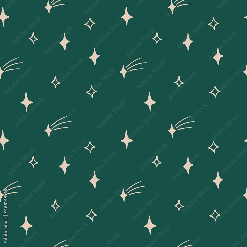 Seamless vector pattern starry sky and shooting stars Seamless vector pattern starry sky and shooting stars