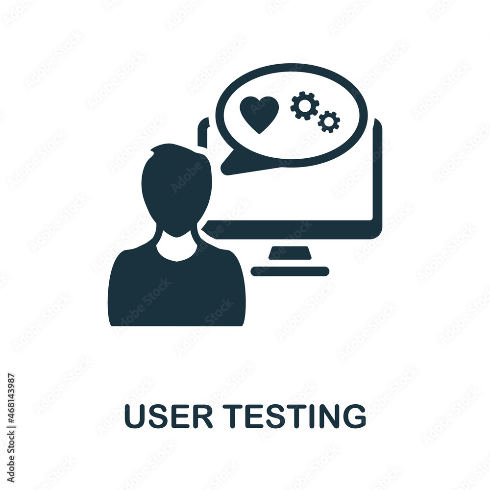 User Testing icon. Monochrome sign from digital transformation