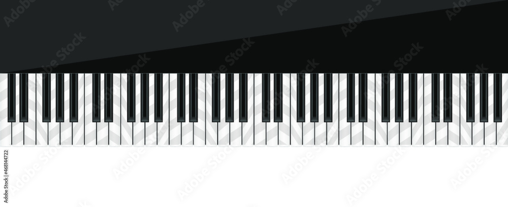 Realistic piano keyboard isolated on the white background. Vector illustration, top view Realistic piano keyboard isolated on the white background. Vector illustration, top view