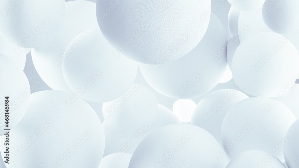 White soft spheres 3D render White soft spheres 3D render