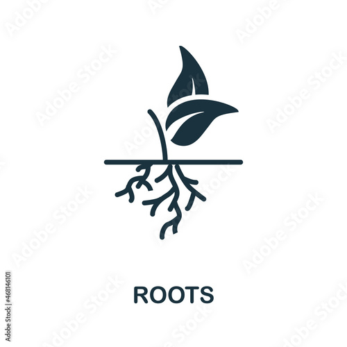 Roots icon. Monochrome sign from farming collection. Creative Roots icon illustration for web design, infographics and more