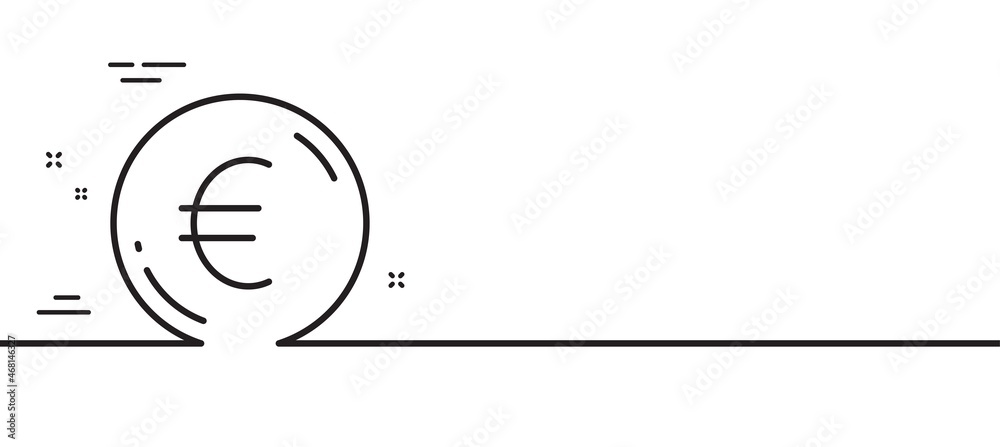 Euro money line icon. Eur currency sign. Cash coin symbol. Minimal line illustration background. Euro money line icon pattern banner. White web template concept. Vector Euro money line icon. Eur currency sign. Cash coin symbol. Minimal line illustration background. Euro money line icon pattern banner. White web template concept. Vector