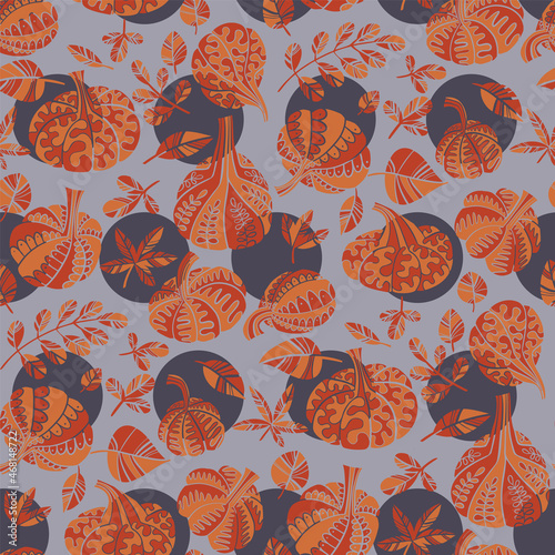 Modern pumpkin seamless pat...