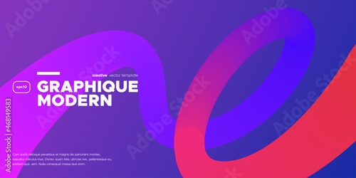 Wavy shape with on violet background. Vector illustration.