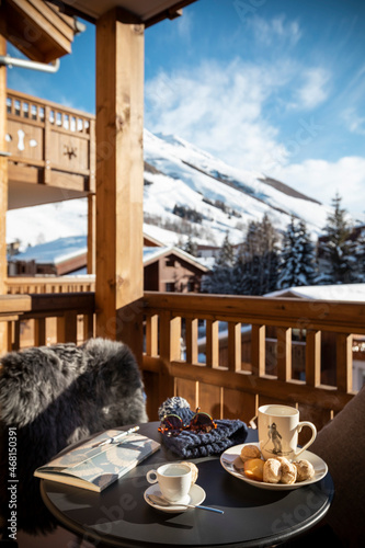 Obraz na plátně balcon hiver montagne