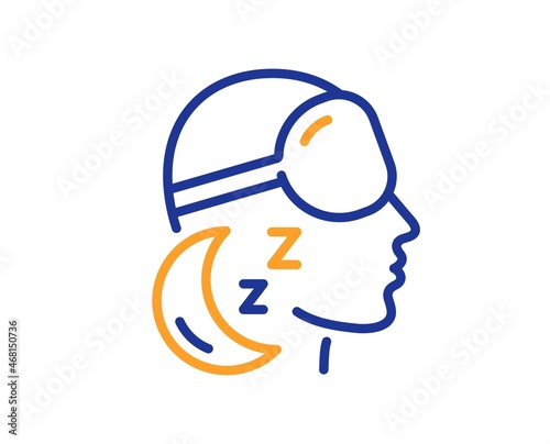 Insomnia line icon. Sleeping goggles sign. Night sleeplessness symbol. Colorful thin line outline concept. Linear style insomnia icon. Editable stroke. Vector