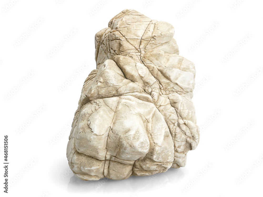 Single natural stone on white background, selective focus with shallow depth of field. Single natural stone on white background, selective focus with shallow depth of field.