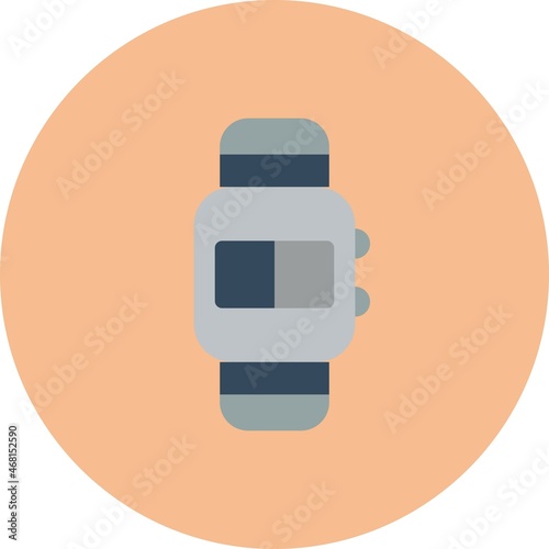 Digital Watch Flat Circle Vector Icon Design