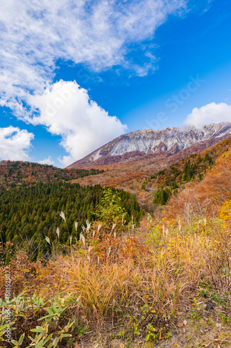 【鳥取県】鍵掛峠からみる秋の大山 自然風景 