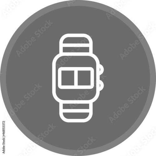 Digital Watch Line Grey Circle Vector Icon Design