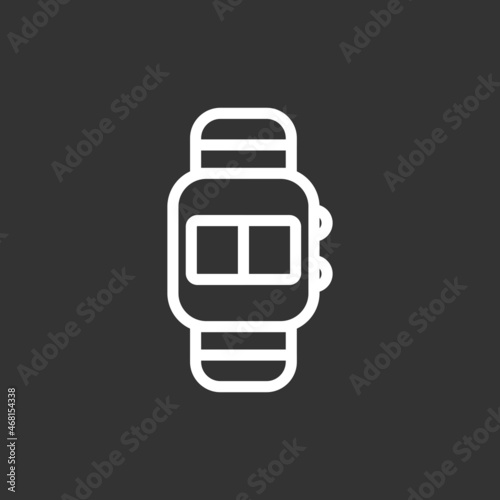 Digital Watch Line Inverted Vector Icon Design