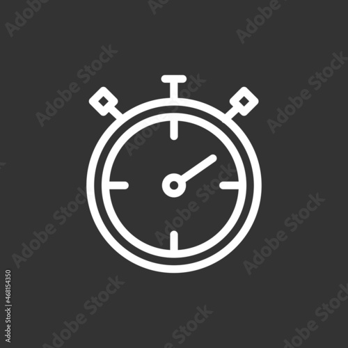Stop Watch Line Inverted Vector Icon Design