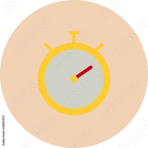 Stop watch Flat Circle Vector Icon Design