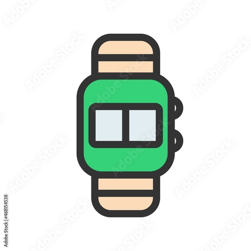 Digital Watch Filled Vector Icon Design