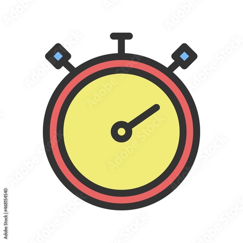 Stop Watch Filled Vector Icon Design