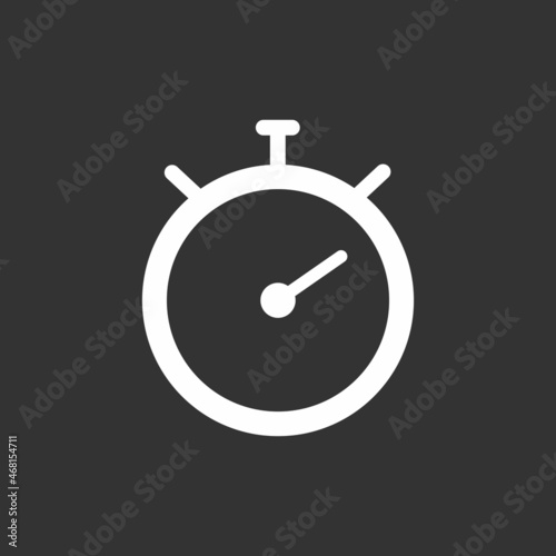 Stop watch Glyph Inverted Vector Icon Design