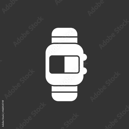 Digital Watch Glyph Inverted Vector Icon Design