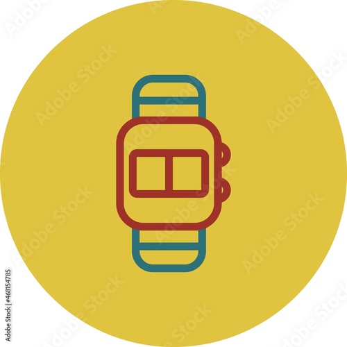Digital Watch Line Two Color Vector Icon Design