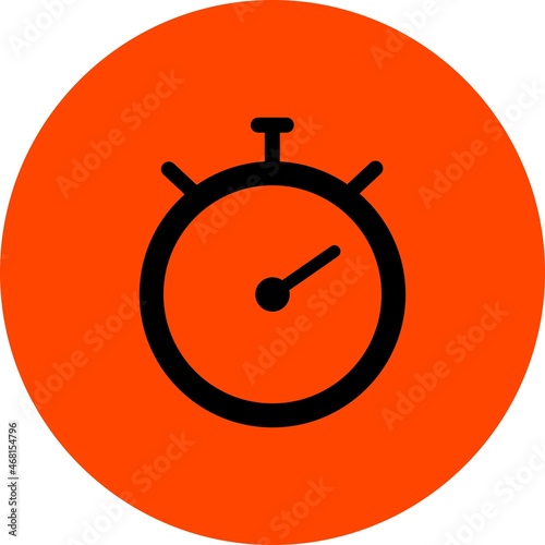 Stop watch Glyph Circle Vector Icon Design