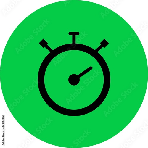 Stop Watch Glyph Circle Vector Icon Design