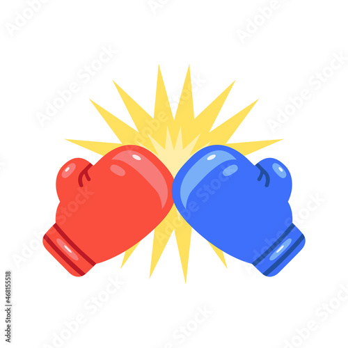 Logo for a boxing. Two boxing gloves. Vector illustration.