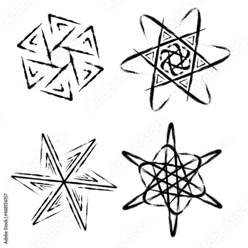 vector image of four geometry icons.