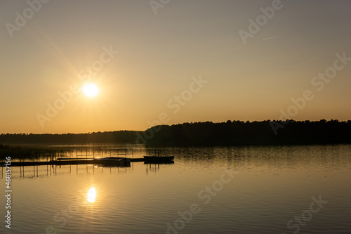 Natürlicher See Sonnenuntergang Brandenburg, Deutschland