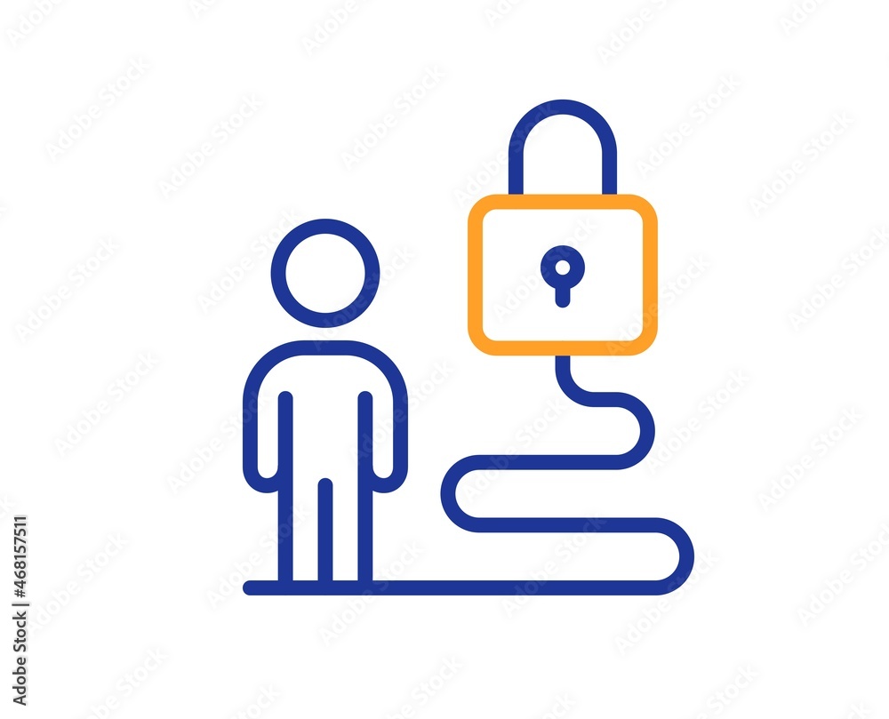 Lock line icon. Security access sign. Online padlock symbol. Colorful thin line outline concept. Linear style lock icon. Editable stroke. Vector Lock line icon. Security access sign. Online padlock symbol. Colorful thin line outline concept. Linear style lock icon. Editable stroke. Vector