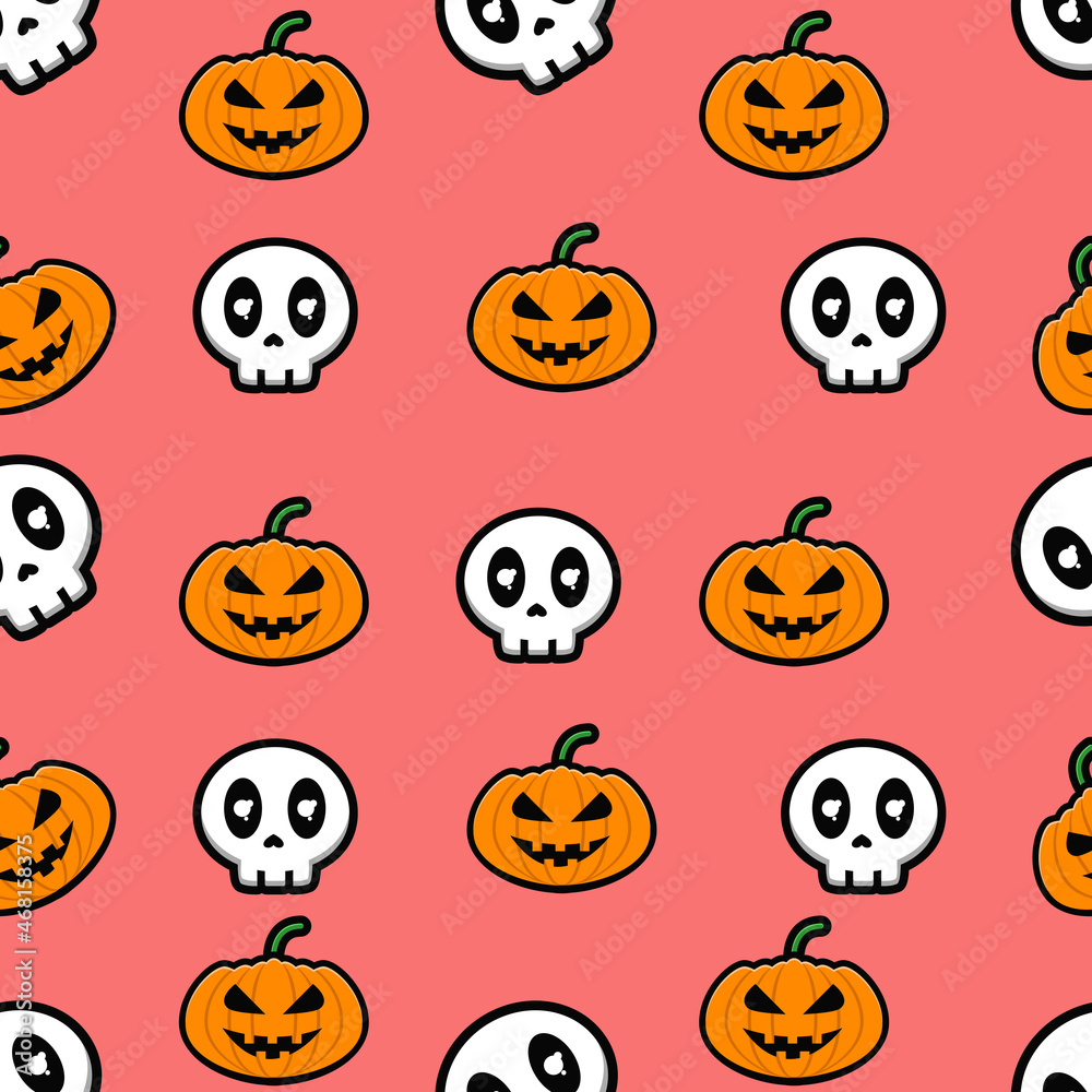 skull and pumpkin seamless pattern skull and pumpkin seamless pattern