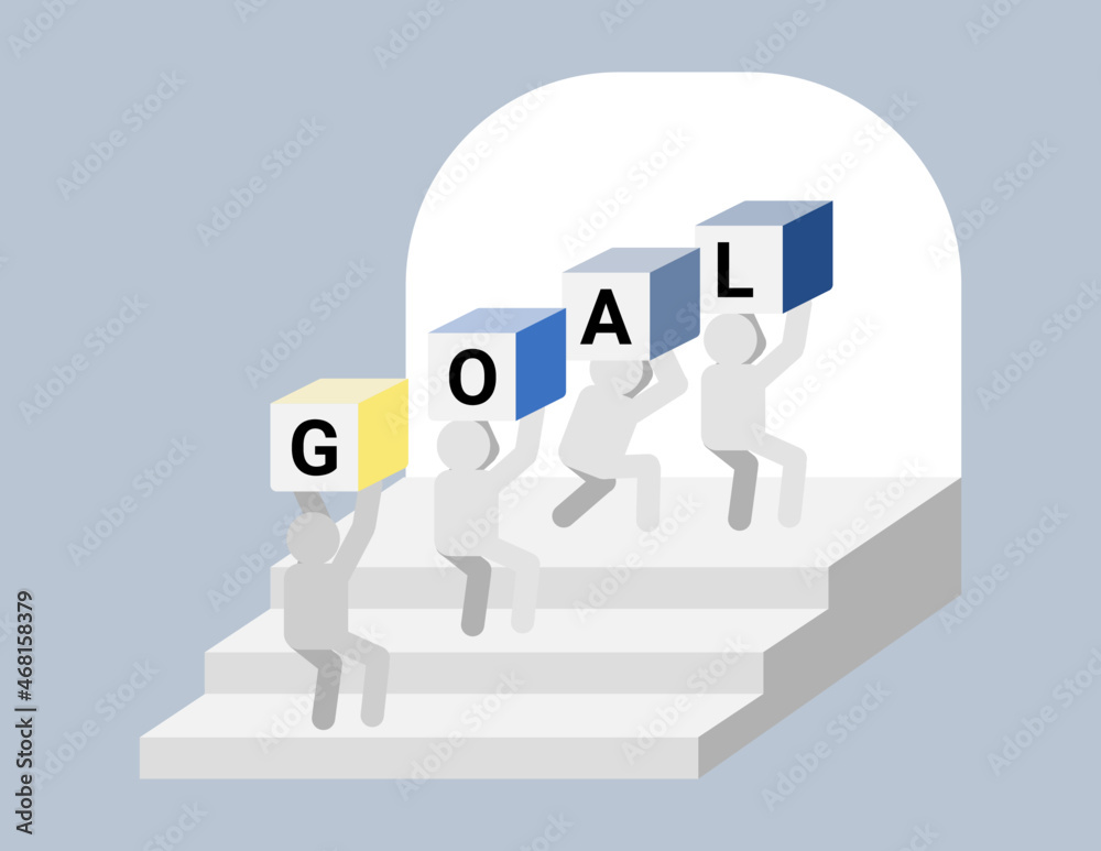 Business concept, Teamwork run to their businesses goal, Can used for web banner, infographics, landing page, web template. Flat vector illustration Business concept, Teamwork run to their businesses goal, Can used for web banner, infographics, landing page, web template. Flat vector illustration