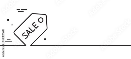 Shopping tag line icon. Sale Special offer sign. Coupon symbol. Minimal line illustration background. Sale ticket line icon pattern banner. White web template concept. Vector