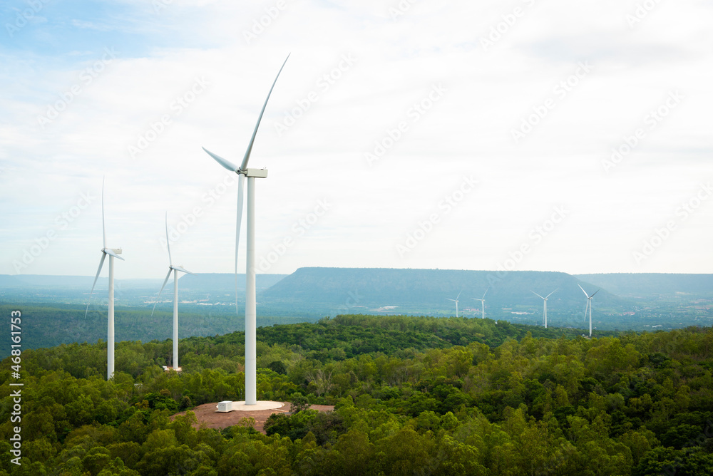 Wind turbines generate electricity.