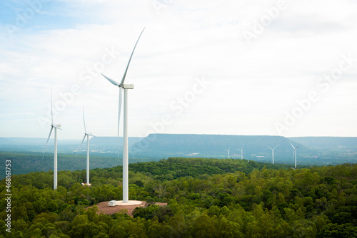 Wind turbines generate electricity.