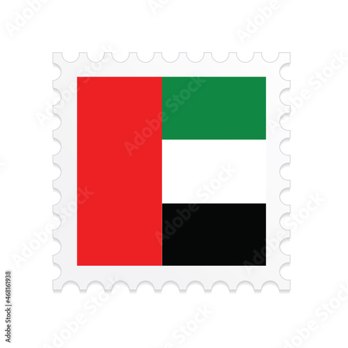 United Arab Emirates flag postage stamp on white background. Vector illustration eps10.