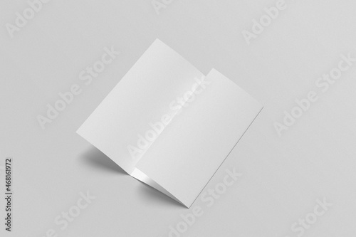 DL trifold brochure mockup. Blank empty space 3D rendering object.