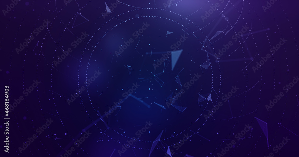 Naklejka premium Abstract network connections data background of triangular cells.