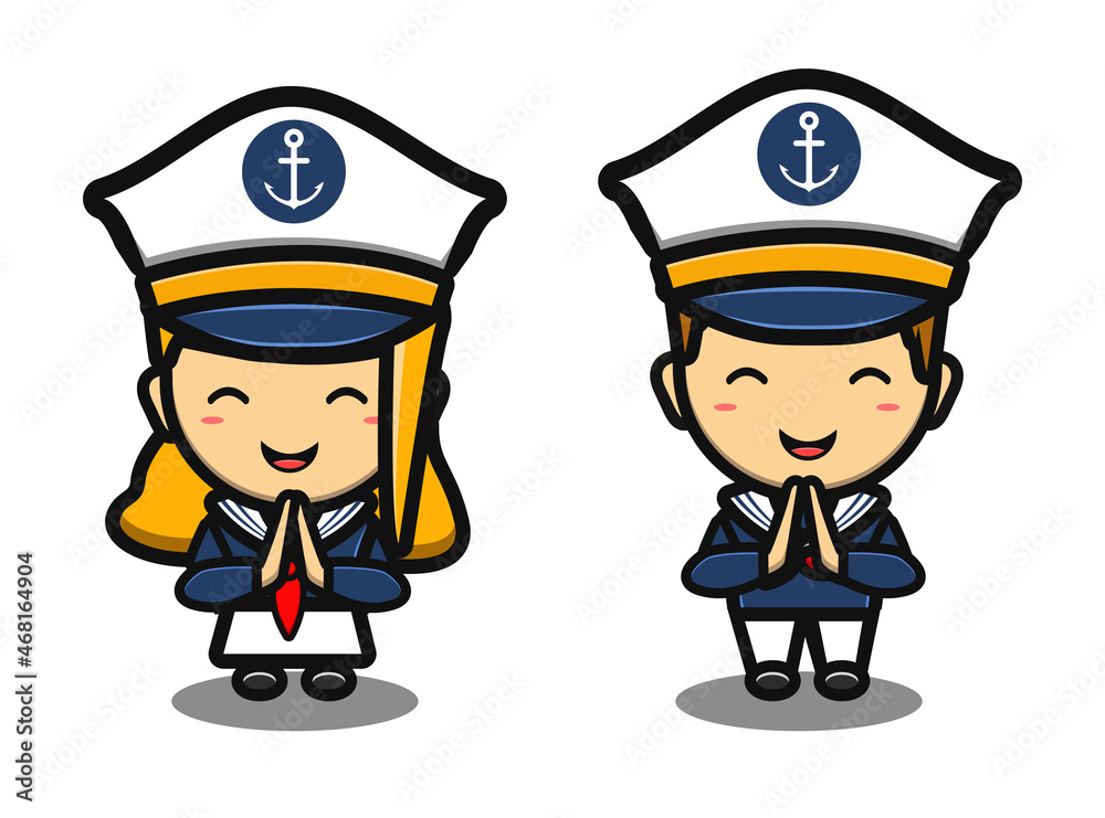 cute boy and girl sailor cartoon cute boy and girl sailor cartoon