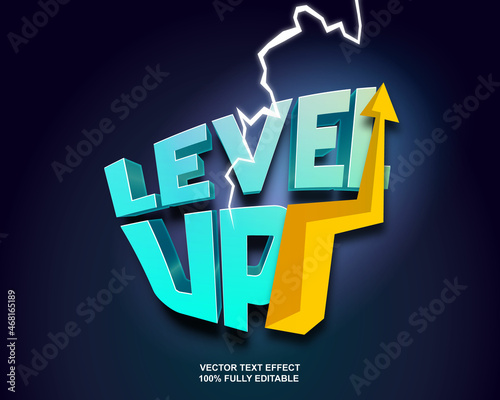 level up vector text effect