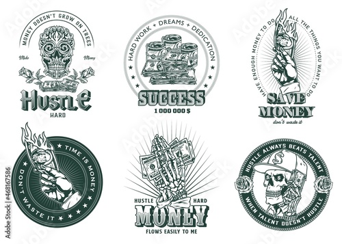 Money vintage emblems
