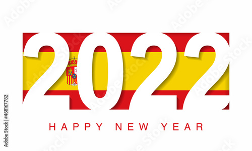 2022 happy new year in spain flag, countries 2022 new year collection