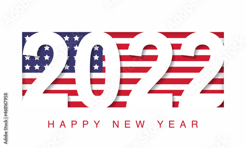 2022 happy new year in usa united states flag, countries 2022 new year collection	

