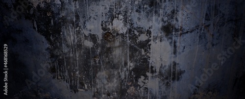 Scary dark cement for the background. old walls full of stains and scratches